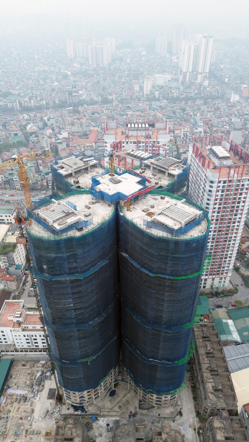 Tiến độ thi công dự án The Queen Palace 360 Giải Phóng tháng 8/2025