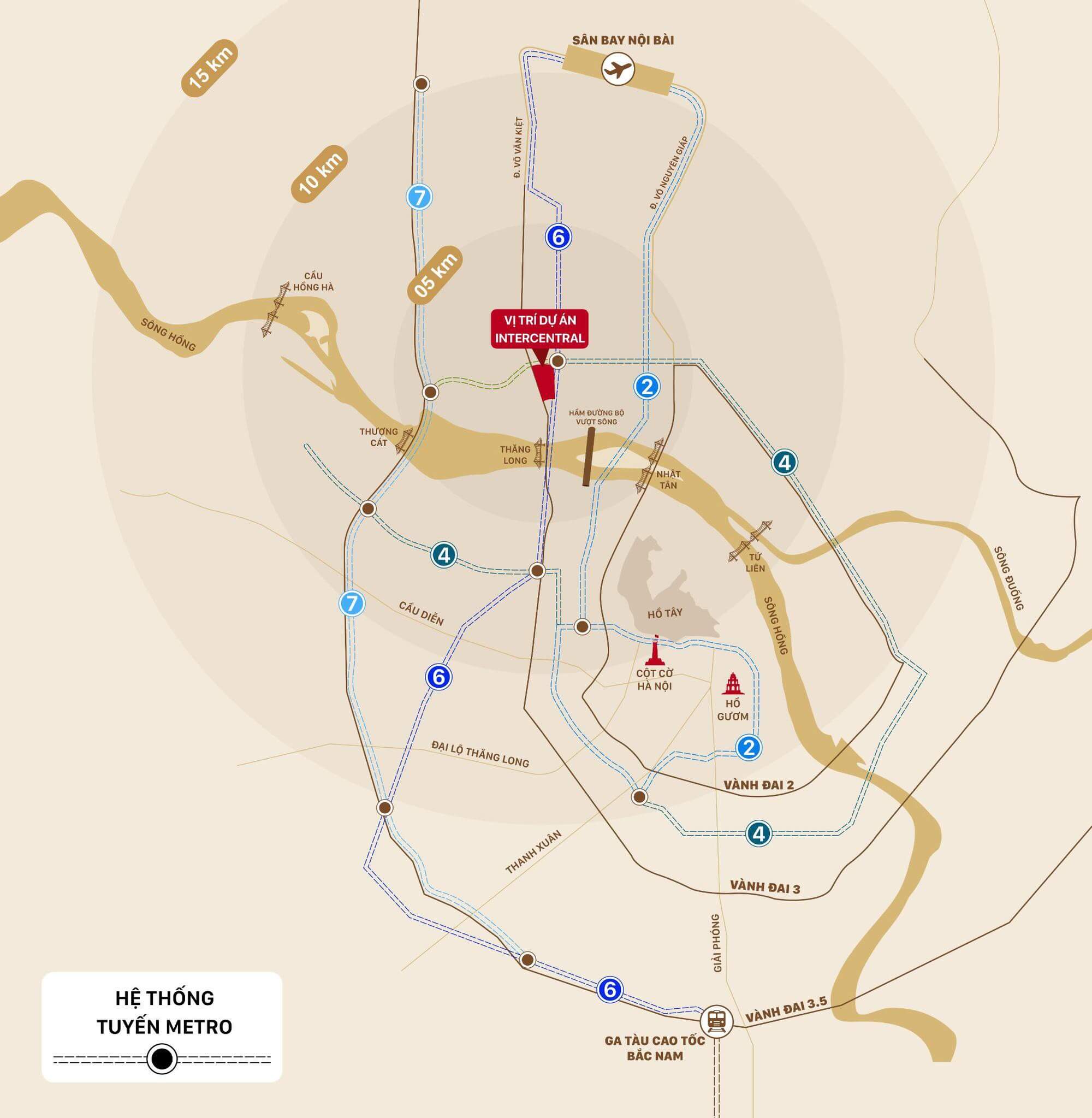 vị trí dự án the intercentral võ văn kiệt đông anh